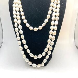 Sprig Cultured Pearl Endless Long Necklace 60"